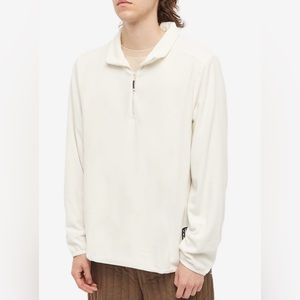 NWT Rains Fleece Half Zip Pullover Unisex Size L in Beige